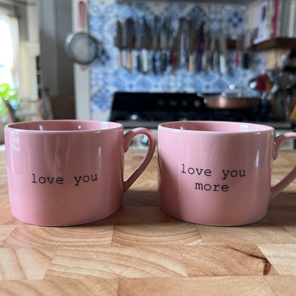 H&M Pink Ceramic Love You Mug Set